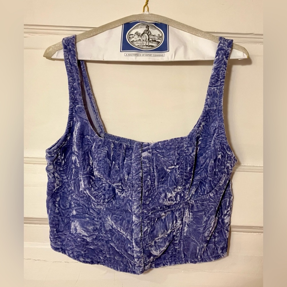 Wild Fable Crushed Velvet Corset Bustier Crop Tank Top